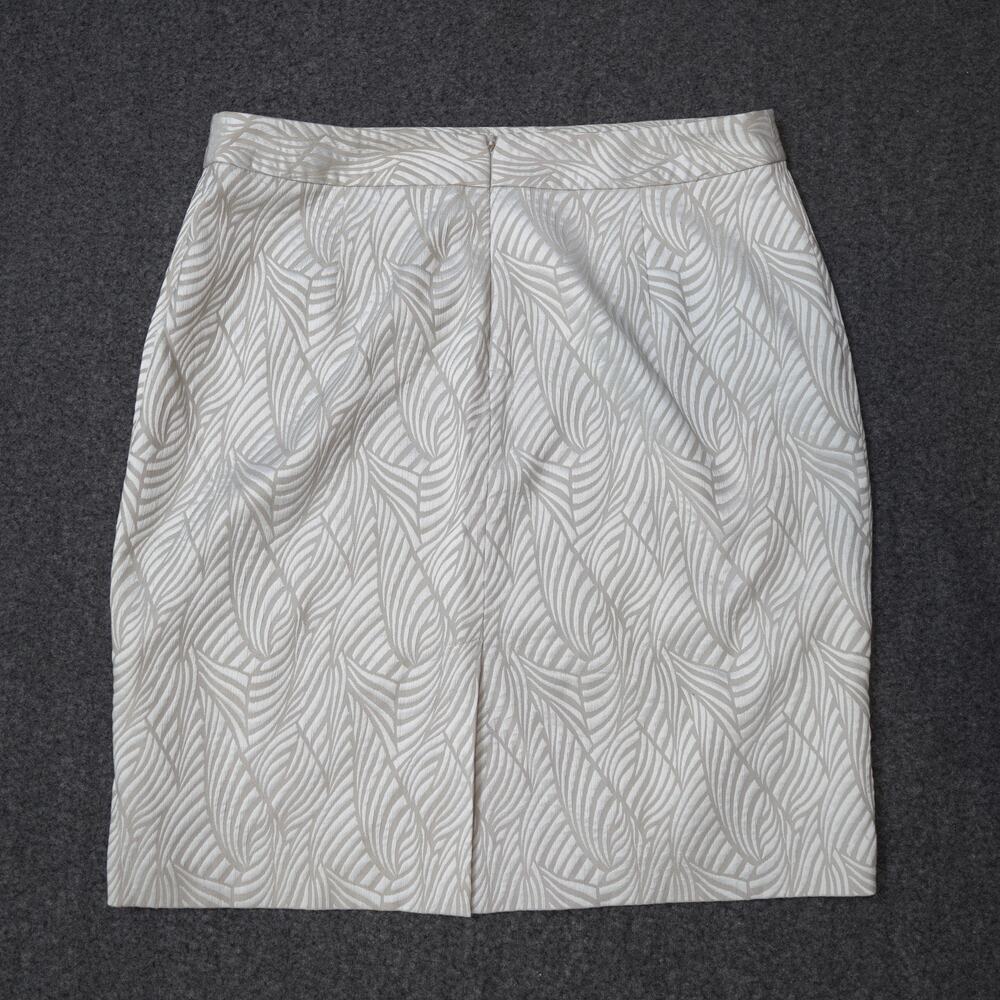 Calvin Klein Jacquard Tapestry Pencil Skirt Cream & White Corpcore No Tag Sz 18W - Picture 8 of 14